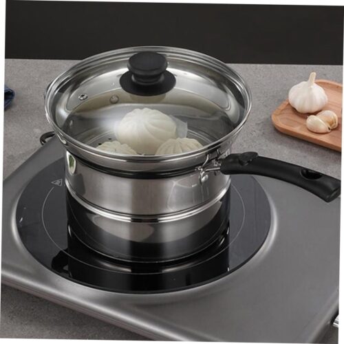 Generieke set - 1-delige roestvrijstalen zilveren pan | Kleine kookpan voor pasta en saus | Roestvrijstalen steelpan