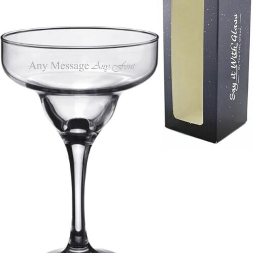 Gepersonaliseerd gegraveerd Margarita cocktailglas met geschenkdoos - Uniek en persoonlijk cadeau