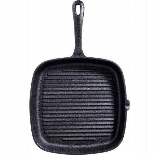 Gietijzeren Grillpan 24 cm - Perfect voor Vlees, Vis & Groenten