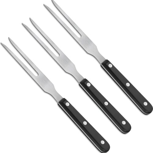 Goodivery ® Set van 3 BBQ Vorken met RVS Prikkers en Houten Handvat voor Veelzijdig Gebruik