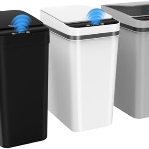 Gravora Set van 3 automatische vuilnisbakken 10 liter - Hands-free afvalemmers met sensor