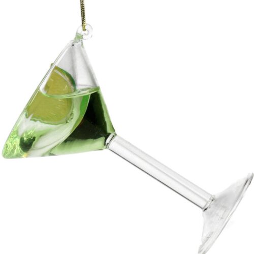 HD Collection - Ornament Kerstbal - Cocktailglas - Helder Glas - 9,7 cm - Luxe Kersthanger