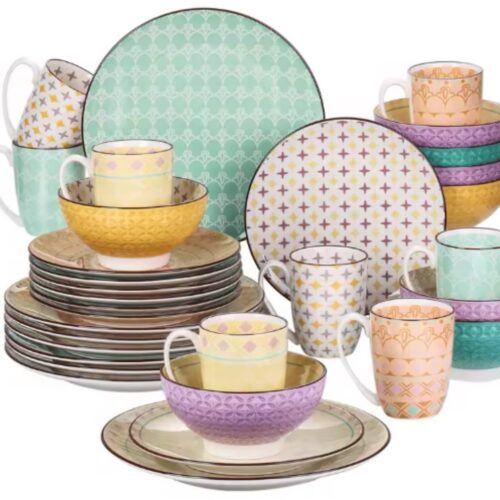 Haute Bordenset - Color 8 persoons - 32 delig - Keramisch - Dinerborden - Kleine Borden