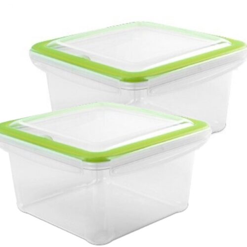 Hega Hogar vershoudbakje Kiev - 10x - 1,5 liter - transparant/groen - kunststof - voedsel bewaarbakjes - luchtdicht