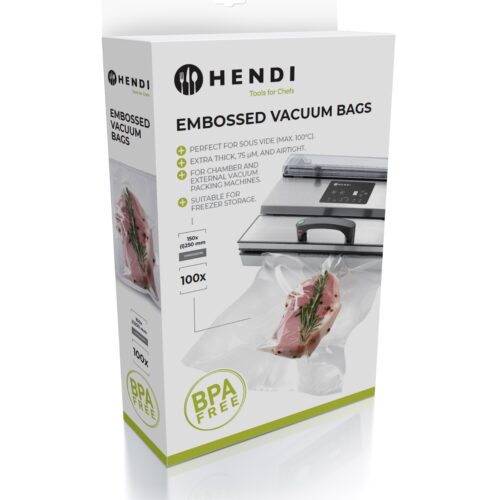 Hendi Vacumeerzakken met reliëf - Sous Vide Zakken - 300 x 400 mm - Geschikt voor FoodSaver vacumeermachines