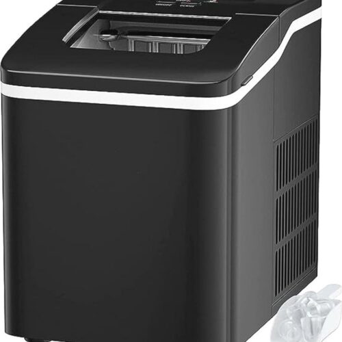 IJsblokjesmachine met automatische reiniging - 12 kg ijs in 24 uur, 9 ijsblokjes in 8 minuten, ideaal voor thuis en onderweg