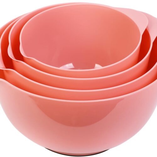 Ibenzoa® Compleet Set van BPA-Vrije Kunststof Mengkommen met Antislip Onderstel - 4 Delen