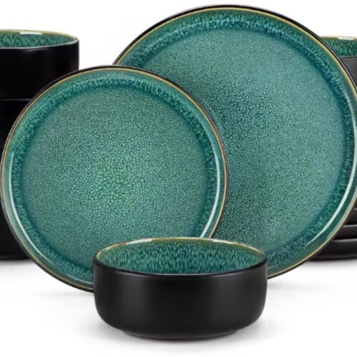 Imperial Dinerborden - Serviesset - Groen 4 persoons - 16 delig - Keramisch - Kleine Borden - Uniek servies