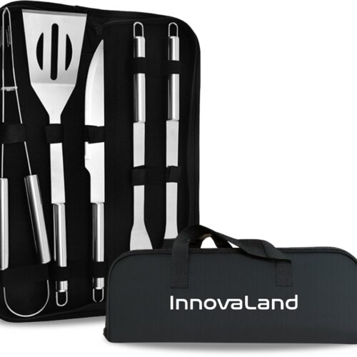 Innovaland Barbecue Gereedschap Set - 6 Delig - Inclusief Opberghoes - Bbq Accesoires - Kamado Accesoires - BBQ Set - Tang- Tools