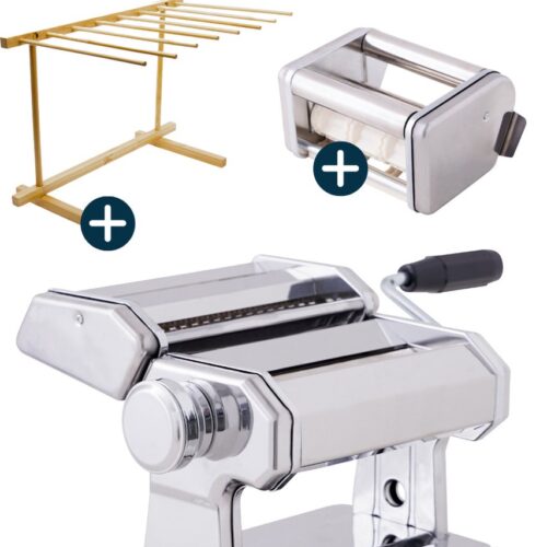 Kitchenz Pastamachine set incl. Ravioli Opzetstuk & Pasta Droogrek - Pastamaker - Pasta Droogrek