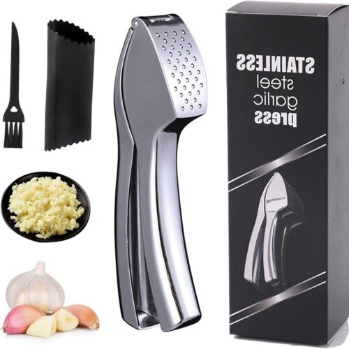Knoflookpers Premium Heavy Duty Knoflookpers Set met Geschenkdoos Efficiënt Knoflook & Gember Schillen Pers