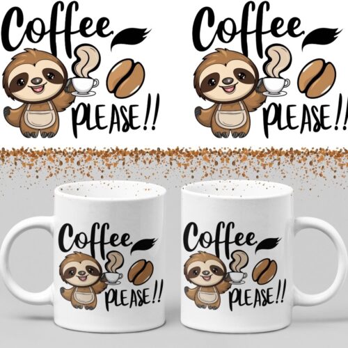 Koffiemok - Coffee please - Wurban Wear | Keramiek | 325 ml (11oz) | Grappige mok | Leuk cadeau | Koffie mok | Drink mok | Leuke mok | Theemok | Foute mok | Fout cadeau | Vaatwasser & magnetronbestendig | Wit