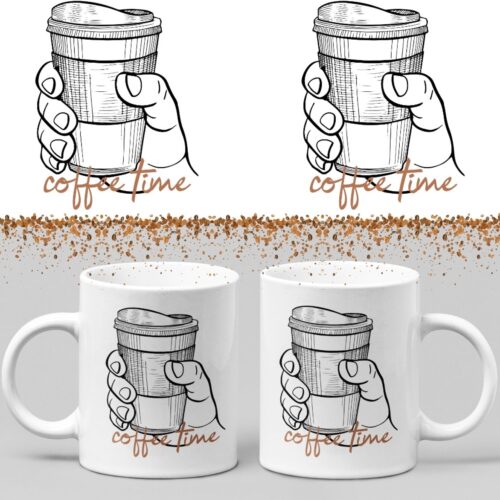 Koffiemok - Coffee time - Wurban Wear | Keramiek | 325 ml (11oz) | Grappige mok | Leuk cadeau | Koffie mok | Drink mok | Leuke mok | Theemok | Foute mok | Fout cadeau | Vaatwasser & magnetronbestendig | Wit