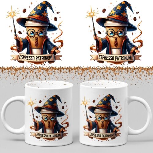 Koffiemok - Espresso patronum - Wurban Wear | Keramiek | 325 ml (11oz) | Grappige mok | Leuk cadeau | Koffie mok | Drink mok | Leuke mok | Theemok | Foute mok | Fout cadeau | Vaatwasser & magnetronbestendig | Wit