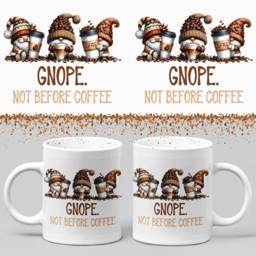 Koffiemok - Gnope not before coffee - Wurban Wear | Keramiek | 325 ml (11oz) | Grappige mok | Leuk cadeau | Koffie mok | Drink mok | Leuke mok | Theemok | Foute mok | Fout cadeau | Vaatwasser & magnetronbestendig | Wit