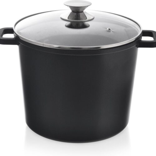 Kookpan Graniet met Glazen Deksel Hoog GRANDE 7,6 l - Kookpot - Soeppan