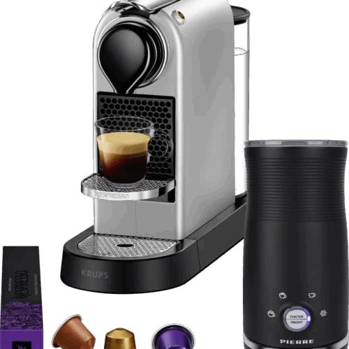 Krups Nespresso Citiz XN741B Zilver + Pierre Melkopschuimer