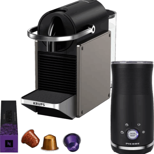 Krups Nespresso Pixie XN306T + Pierre Melkopschuimer