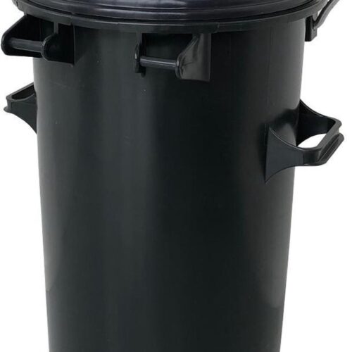 Kunststof afvalemmer 50 liter grijs met beugel