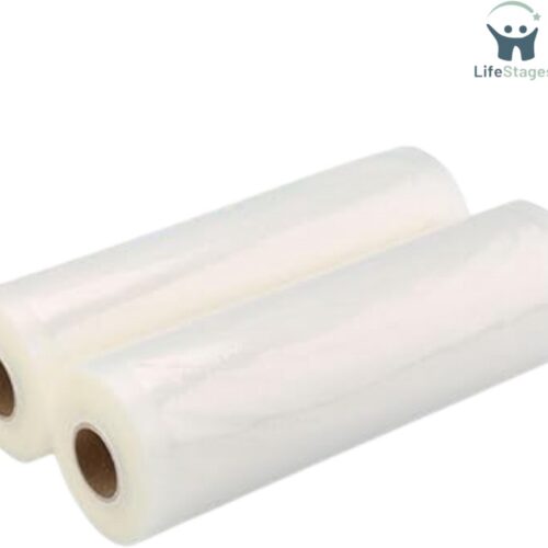 LifeStages - Vacuumzakken Voedsel - Vacuümzakken Met Reliëf Voor Voedsel - Voor Sous-Vide Koken - BPA- En Ftalaatvrij - 2 Rollen