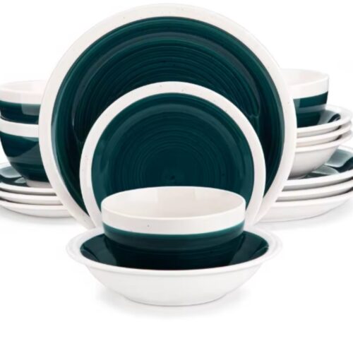 Lucenzo Serviesset - 32 delig - 8 persoons - Dussy Blauw - Dinerborden - Bordenset - Diepe borden - Ontbijtborden - Servies - Keukenservies