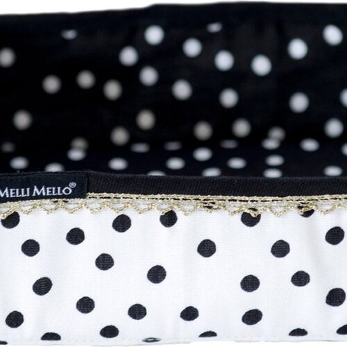 Melli Mello - Nora Dots - Broodmand Wit - Katoen - Polkadot Binnenkant - 20x20 cm