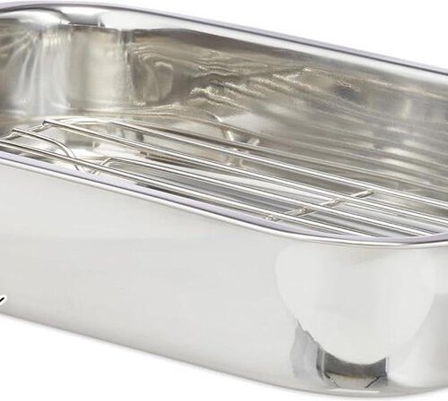 Mrs. Jones Braadslede met rooster L voor de oven - Vaatwasserbestendig - Ovenschaal - Braadpan - Diverse groottes - Zilver .