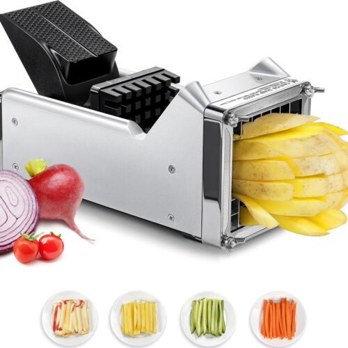 Multifunctionele Frietsnijder - Groentesnijder - Patatsnijder - Zilver