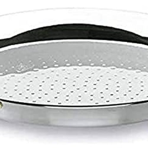 Paella Pan 42 cm van Roestvrij Staal met Gouden Handgrepen