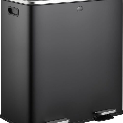 Pedaalemmer 60 Liter - Afvalemmer Afvalscheiding - Vuilnisbak - Zwart