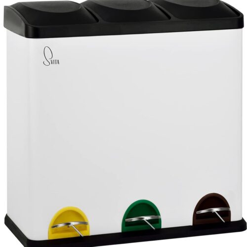 Pedaalemmer 60 liter - Drievoudige XXL Afvalemmer voor Afvalscheiding - Keukenemmer met Binnenemmers