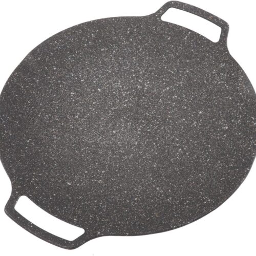 Premium Ronde BBQ Grillpan met Antiaanbaklaag en Verbrandingshandvat - Geschikt voor Inductie, Gas en Kampeergebruik 30cm