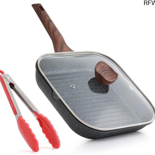 RFWR® Anti-aanbak grillpan 28 cm met deksel voor kookplaten