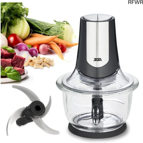 RFWR® Elektrische Hakmolen voor Groenten, Fruit, Vlees en Kruiden - 1,2L, 4 Roestvrijstalen Messen, Antislipring
