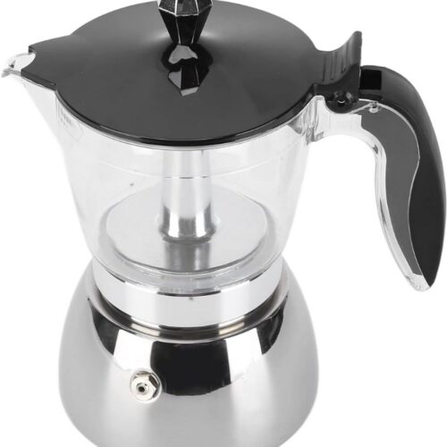 RVS Koffiepot Octagonaal Moka Pot 6 Kopjes Stovetop Acryl en RVS Italiaans Design Voor Huishouden