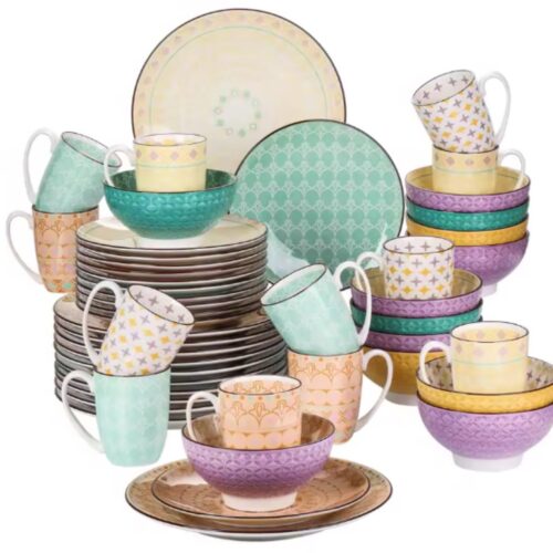 Regal Dinerborden - Color 48 delig- 12 persoons - Kleurrijk Keramisch - Dinerborden - Kleine Borden