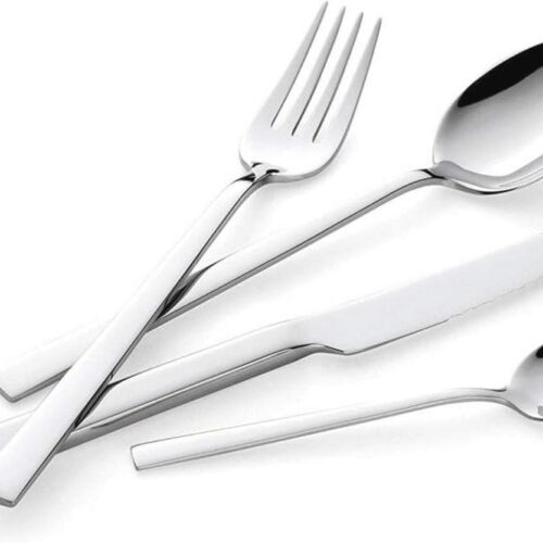 Roestvrij Stalen Bestekset voor 6 Personen - 24-delige Set met Hoge Glans, Vaatwasmachinebestendig