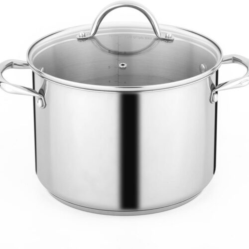 Roestvrijstalen Soeppan 24 Liter met Glazen Deksel en Inductie Compatibel