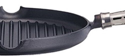 Ronde gietijzeren grillpan met houten handvat - 28cm - Ronneby Bruk