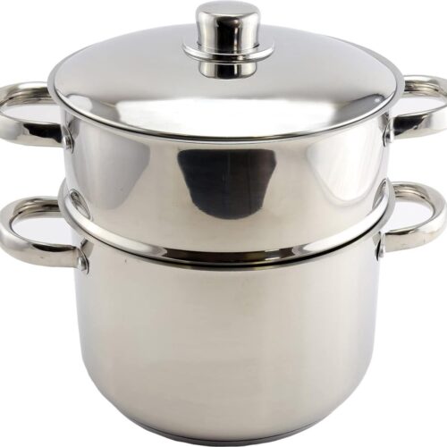 Royalty Line® C14L Stoompan Inductie - 14 Liter / Ø 28 cm - Groot Soeppan Inductie Voor Alle Warmtebronnen - RVS Deksel met Couscous Pan - RVS