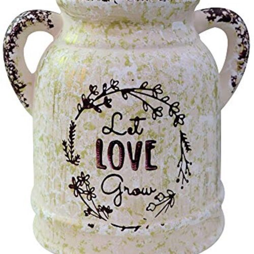 Rustieke Keramische Grote Vaas - Vintage Melkkan Landelijke Plant Pot voor Bloemstukken en Decoratie