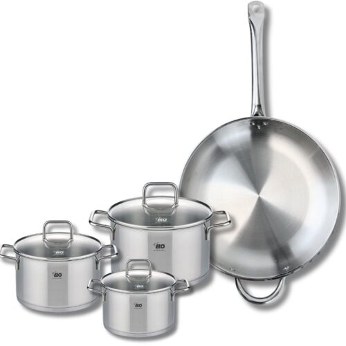 Set van 1 x 32cm koekenpan en 3 x steelpannen (14, 16 en 20cm) Elo Profi Citrin