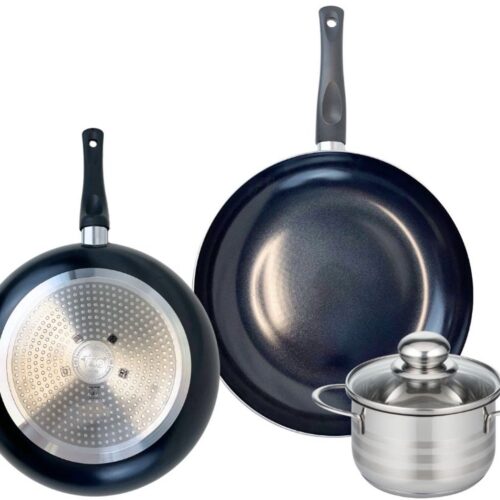 Set van 2 kookpannen (28 en 32 cm) en 1 steelpan (16 cm) Elo Prima Brillant