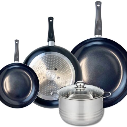 Set van 3 kookpannen (20, 28 en 32 cm) en 1 steelpan (20 cm) Elo Prima Brilliant