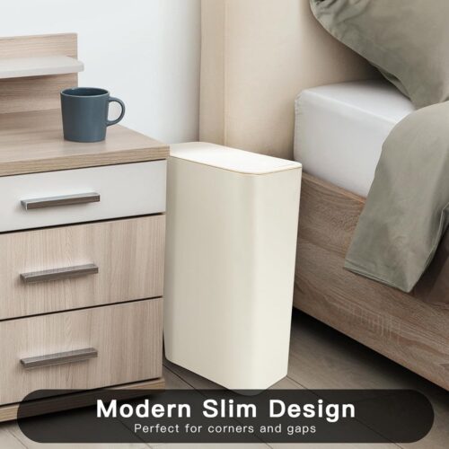 Set van 3 mini-s voor badkamer met pop-up deksel, 10 l, moderne afvalemmer, prullenmand, trash bak, afvalmand geschikt voor slaapkamer, woonkamer, keuken, toilet, kantoor (zwart,