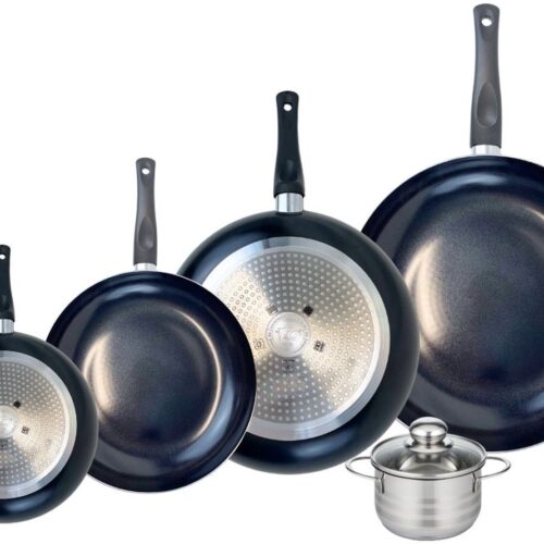 Set van 4 kookpannen (20, 24, 28 en 32 cm) en 1 steelpan (12 cm) Elo Prima Brillant