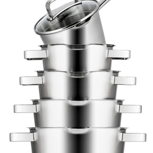 Sola Pannenset Diamond - RVS - Kookpan ø 16, 18, 20, 24 cm & Steelpan ø 16 cm - Inductie geschikt - 5 Delig