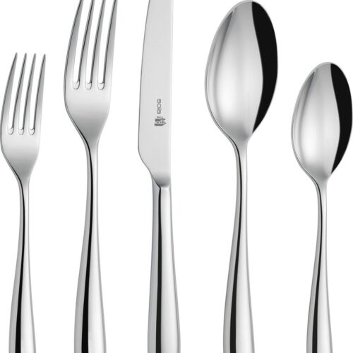 Sola Siena Bestekset - 50 delig - 6 personen - Vaatwasserbestendig - Zilverwit Premium Edelstaal 18/10 - Zilver