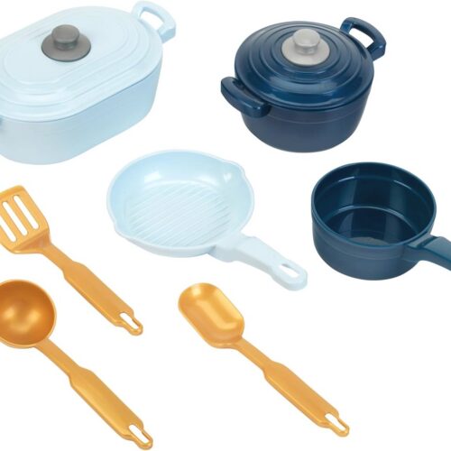 Stevig kinderkeukengerei set voor kinderen - Kookgerei met braadpan, steelpan en grillpan