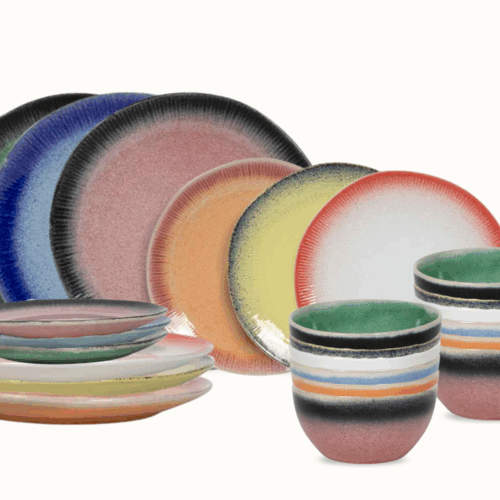 Studio Tavola Serviesset Fire 24-delige / 6 personen - 6 dinerborden, 6 ontbijtborden, 6 kommen en 6 kleine kommen